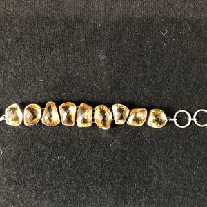 Sterling silver and Smokey topaz bracelet